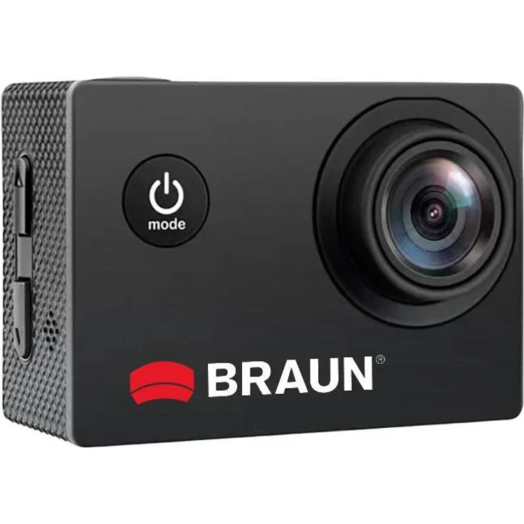 Braun Photo Paxi Go, Full HD Action Cam mit 30fps, 70° Weitwinkel, wasserdicht bis 30m, WLAN, Schwarz