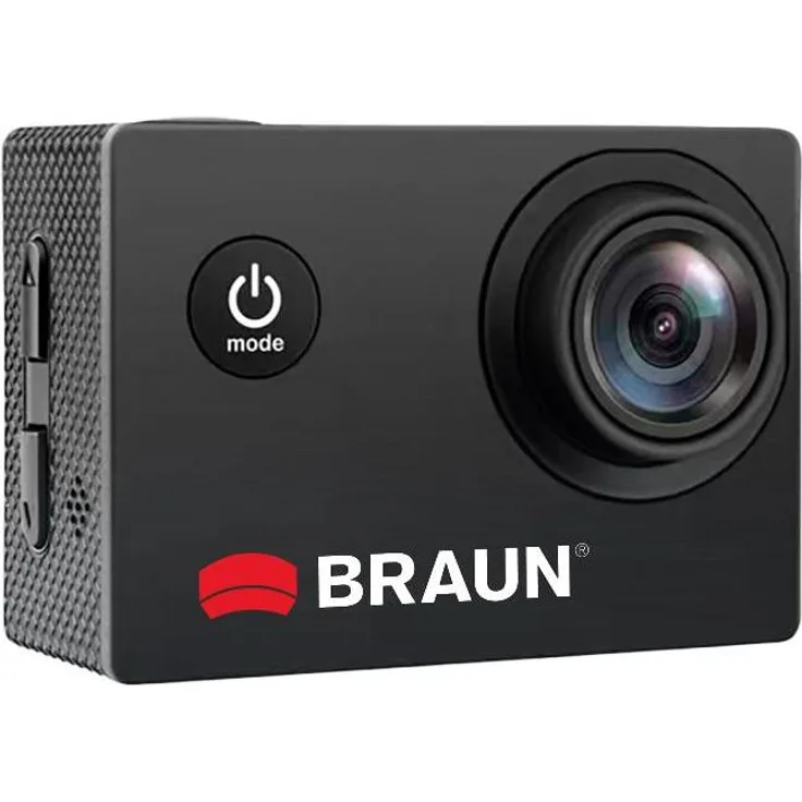 Braun Photo Paxi Go, Full HD Action Cam mit 30fps, 70° Weitwinkel, wasserdicht bis 30m, WLAN, Schwarz