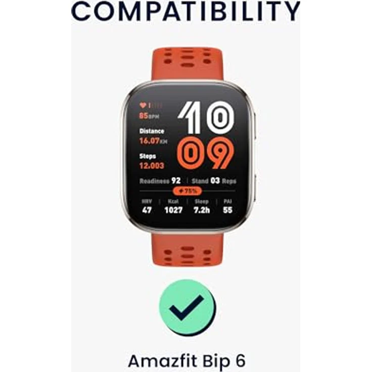 kwmobile 2X Transparente Displayschutzfolie für Amazfit Bip 6 - Robuster, stoßfester Displayschutz mit Anti-Fingerabdruck-Eigenschaft, einfache Installation – Bild 2