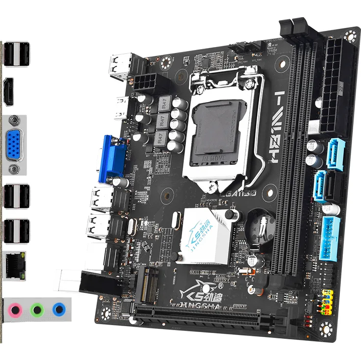 Douself JINGSHA H81M Computer-Motherboard Intel-Sockel LGA1150 CPU-Prozessor 2 * DDR3 1066/1333/1600 MHz, bis zu 16 GB, 2 * SATA3.0, 1000 Mbit/s LAN, 2 * USB3.0, 1 * HDMI-kompatibel + VGA, 1 * PCI-E3.0 X16, Vollfestkondensatoren, Hochgeschwindigkeits, Metall.