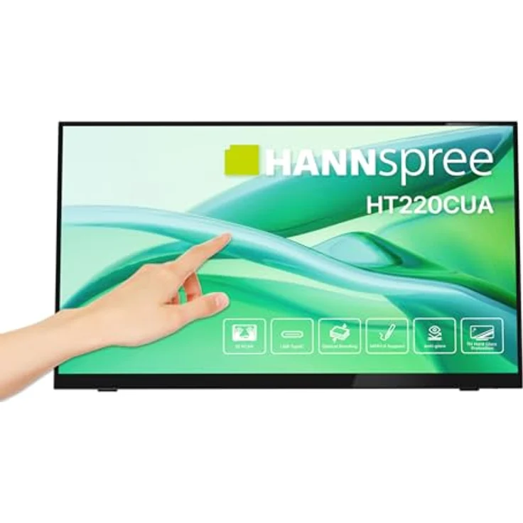 Hannspree HT220CUA, 54,5 cm (21,45") Multitouch-Monitor mit 10 Touchpunkten, 1920x1080 Full HD, USB Typ-C, HDMI, Lautsprecher, neigbar, VESA 100x100mm – Bild 1