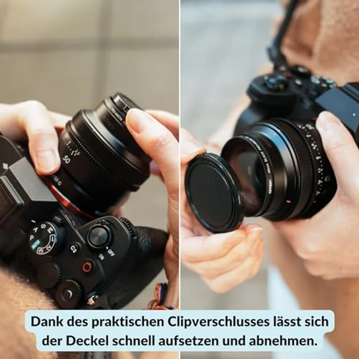 LENS-AID Retro Objektivdeckel 72mm mit Clipverschluss, geeignet für Fujifilm, Sony, Canon, Nikon, leichter und robuster Schutz für digitale Retro- und Analogkameras – Bild 5