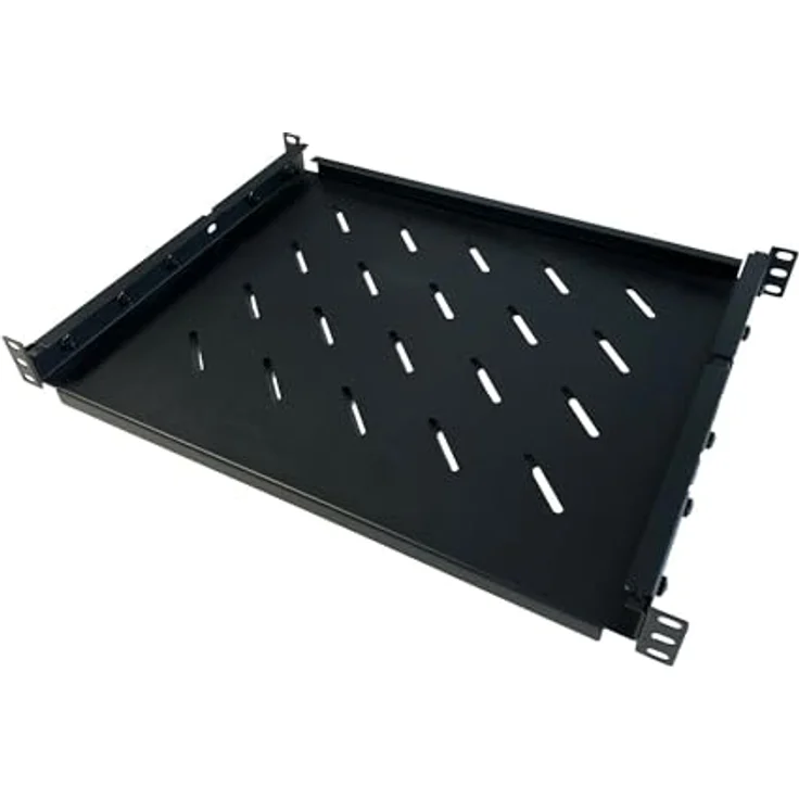 DSIT 19 Zoll Fachboden, verstellbar von 350 bis 590 mm, 1 HE, Traglast 60 kg, für Netzwerkschränke – Bild 1