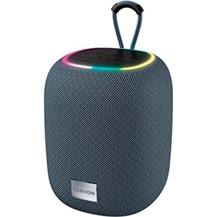 CANYON Bluetooth-Lautsprecher BSP-8 grau, 10 W Leistung, BT 5.2, RGB-Hintergrundbeleuchtung, TWS-Funktion
