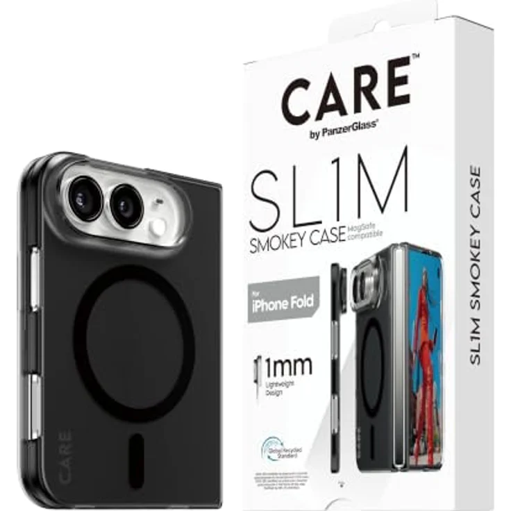 CARE by PanzerGlass Signature Case SLIM, PC/TPU Hülle für Apple iPhone Duo, MagSafe-kompatibel, 1 mm dünn, Smokey Black – Bild 6