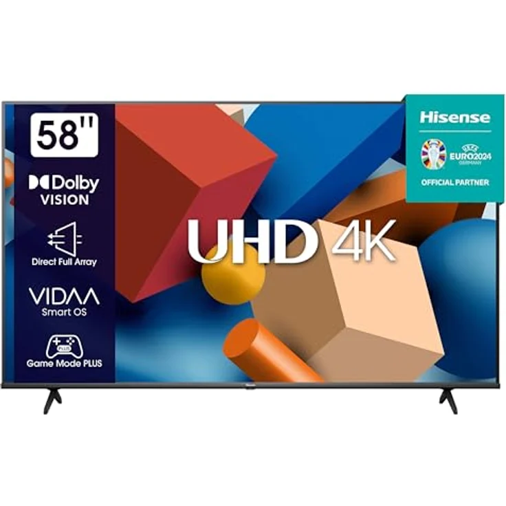 Hisense 58A6K, 58 Zoll LED 4K Ultra HD Smart TV mit Full-LED-Hintergrundbeleuchtung und WLAN-Funktion – Bild 1