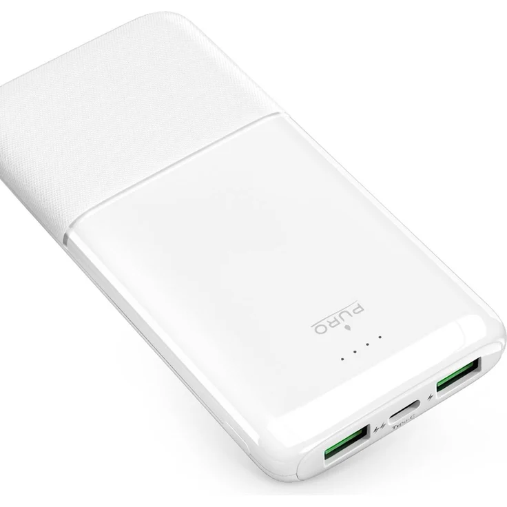 Puro Powerbank 10000 mAh, 22.50 W, mit 3 Anschlüssen und Fast Charge, Weiss