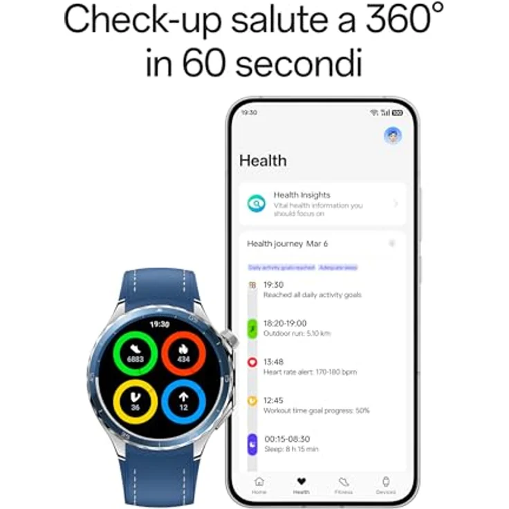 OPPO Watch X2, Smartwatch mit AMOLED-Display, 3,8 cm (1,50 Zoll), Bluetooth 5.2, GPS, NFC, 120 Stunden Laufzeit, 32 GB ROM [Italienische Version] – Bild 3