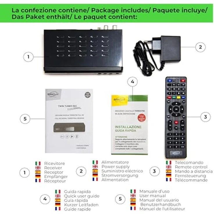 DigiQuest Twin Tuner Small Edition Ethernet (RJ-45), Terrestrisch Full HD Schwarz - Kompakter DVB-T2 Decoder mit Full HD Unterstützung und integriertem Dolby Digital Audio-Decoder – Bild 6