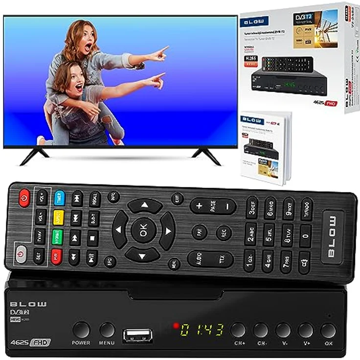 Blow DEKODER DVB-T2 HEVC Tuner HD, USB HDMI, langlebig und robust – Bild 1