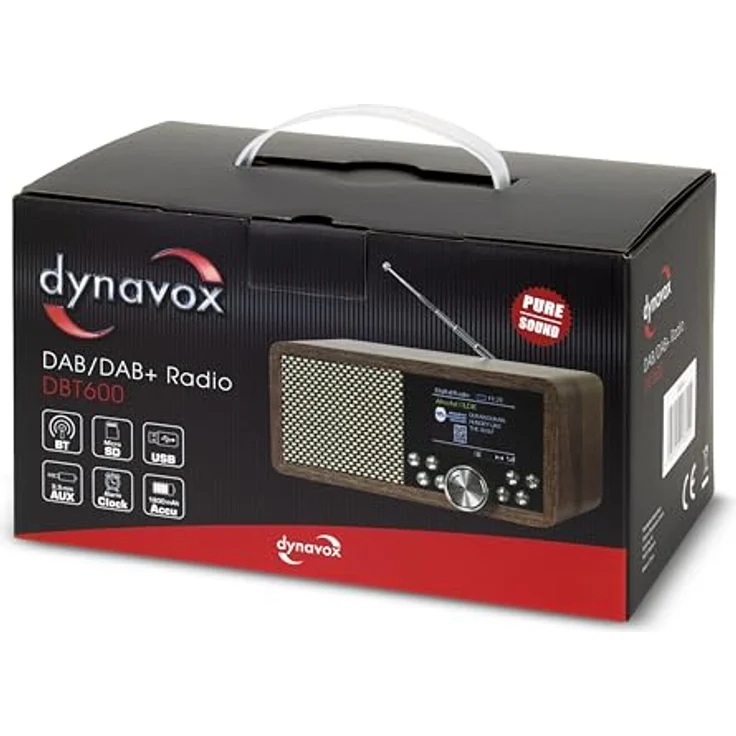 Dynavox DBT600 DAB+ Radio, tragbares UKW Radio mit TFT-Display, Holzdekor braun – Bild 5