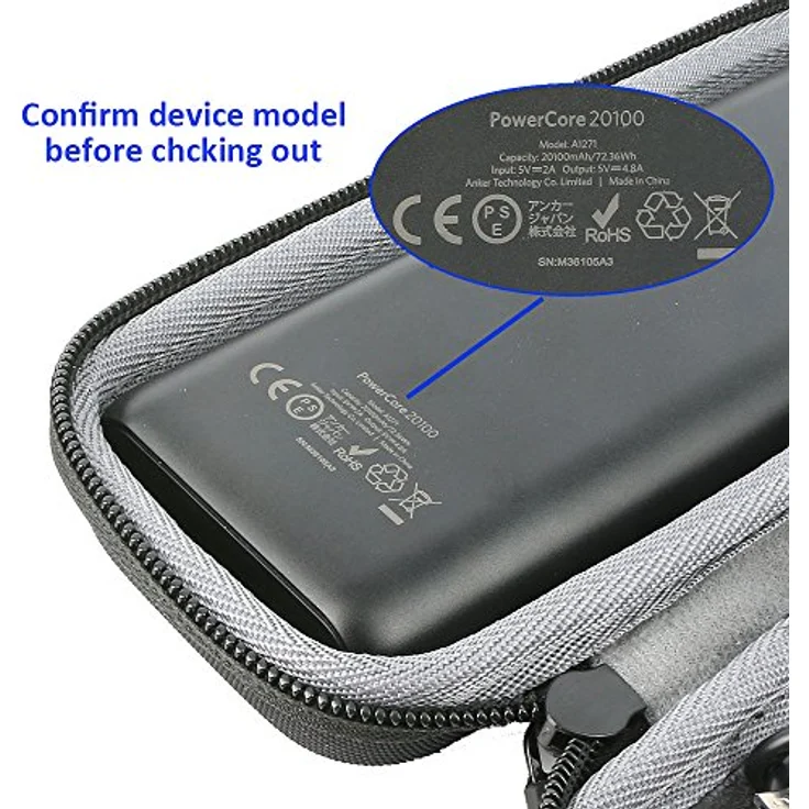 Hart Reise Schutz Hülle Etui Tasche für Anker PowerCore 20100mAh Externer Akku kompakter als jemals zuvor extrem hohe Kapazität Power Bank Ladegerät von CO2CREA – Bild 4