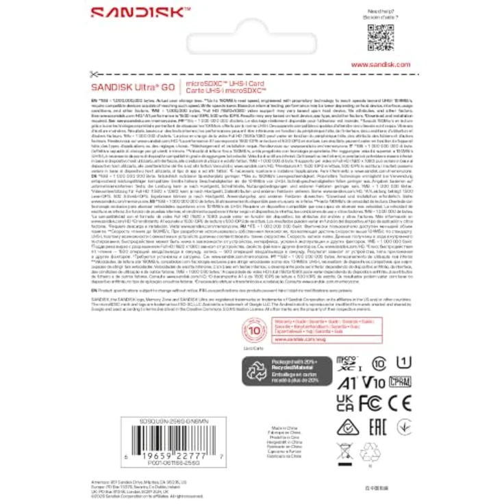 SanDisk Ultra GO microSD, 256GB SDXC Speicherkarte mit 190MB/s, UHS-I, für Android-Smartphones und Digitalkameras – Bild 4