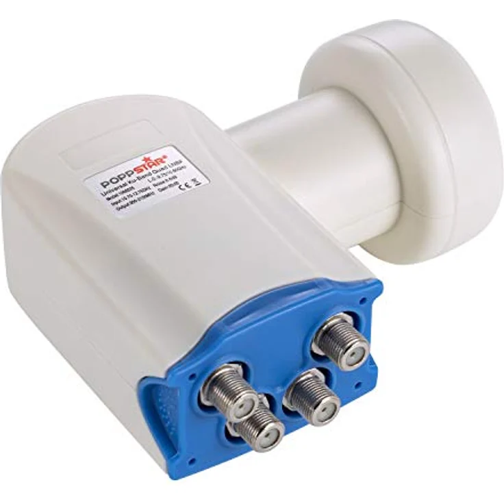 Poppstar Quad LNB 4-Fach LNC Set mit 8x F-Stecker für 4 Teilnehmer Kabel Sat Satelliten-Schüssel (digital, 4K, Full HD, 4k UHD, 3D TV) – Bild 2
