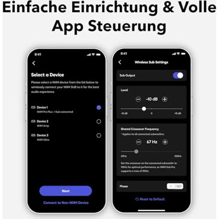 WiiM Sub Pro – 8" 250 W Kabelloser Smart Subwoofer mit AI RoomFit™, Wi-Fi 6 & Bluetooth 5.3, 25 Hz Tiefe Bässe, Kompatibel mit Streamern und RCA Sub-Out Systemen – Bild 5