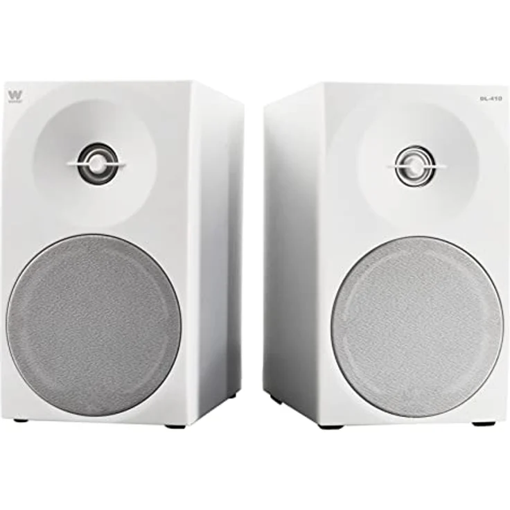 Woxter Dynamic Line 410 White - 2.0 Stereo-Lautsprecher (angetrieben mit 150W Leistung, Holz, 4, Woofer, 2 Hochtöner, 3,5 mm, RCA, Bassreflex-Control (Lautstärke, Höhen, Bass), weiß – Bild 4