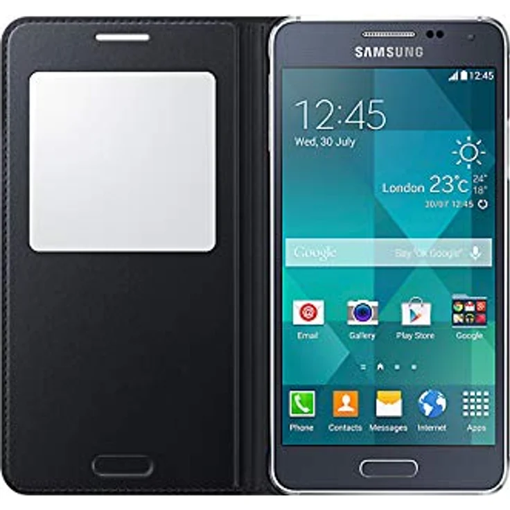 Samsung Cover S-View EF-CG850BS Galaxy Alpha silber – Bild 5