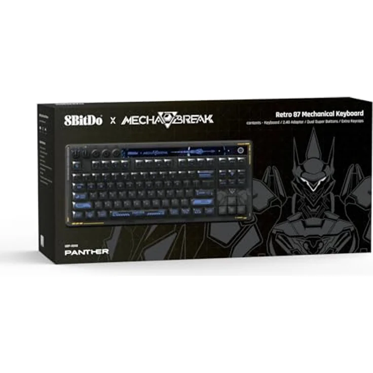 8bitdo Mechanical Keyboard Mecha Break Edition, Kabelgebunden und Kabellos, 87 Tasten, Schwarz, RGB-Hintergrundbeleuchtung, Hot-swappable Kailh Glaze Jellyfish Pro Switches – Bild 5