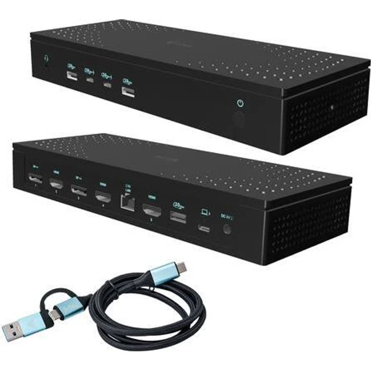 iTEC Universal 5x 4K Display DS 5x 4K Dockingstation, 2x DP 3x HDMI 1x 2,5GLAN 2x USB-C Gen.2 3x USB 3.2 Gen.2 1x Audio/Mic Jack PD 100W KL (CA5MONITORDOCKPD) – Bild 1