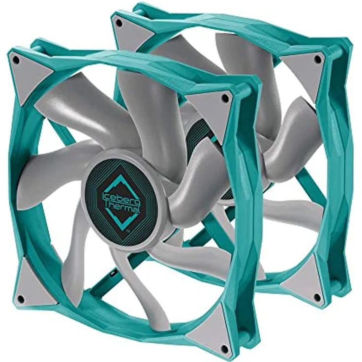 Iceberg Thermal IceGALE 140 mm PWM Premium Gehäuselüfter 2er-Pack, Blaugrün – Bild 1