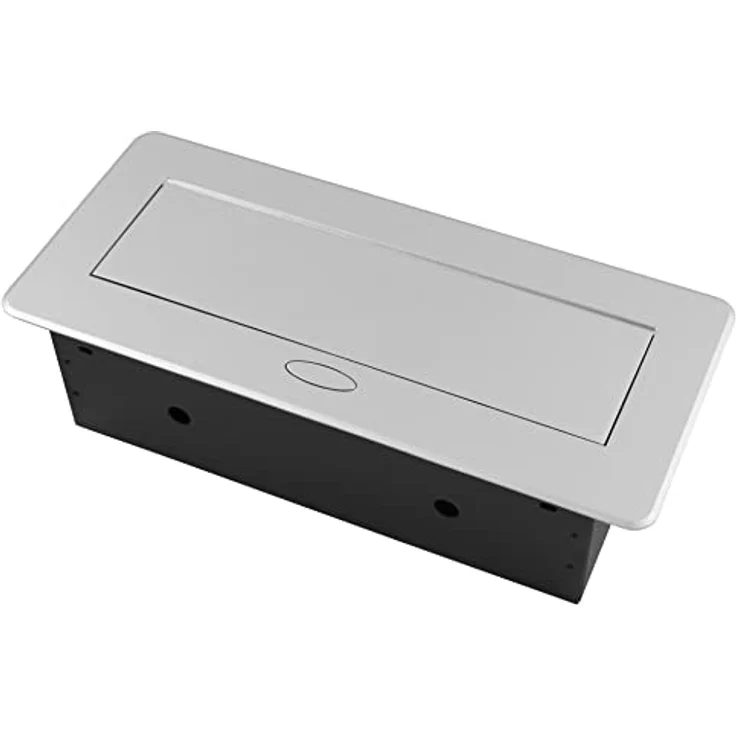 MC POWER Tisch-Einbausteckdose TS-03S 3-Fach Steckdose Silber/schwarz mit 1,8m Kabel 267x120x68mm – Bild 2
