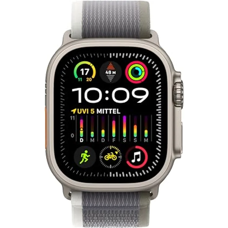 Apple Watch Ultra 2 GPS + Cellular, 49 mm Titangehäuse, Trail Loop Grün/Grau – S/M – Bild 2