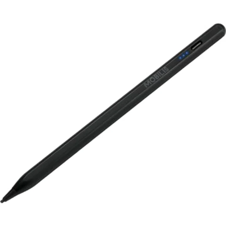 Mobilis Universal Active Stylus, Eingabestift mit 1.45 mm Spitze, schwarz, für Tablets, 10 Stunden Akkulaufzeit, präzise Navigation und Zeichnen, USB-A/USB-C Ladefunktion – Bild 1