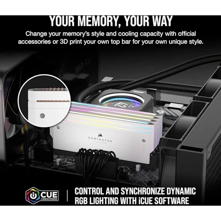 CORSAIR Dominator Titanium RGB DDR5 RAM 64GB (4x16GB) DDR5 6000MHz CL36 Intel XMP iCUE-Kompatibler Computerspeicher - Weiß (CMP64GX5M4B6000C36W) - Preisvergleich – Bild 4