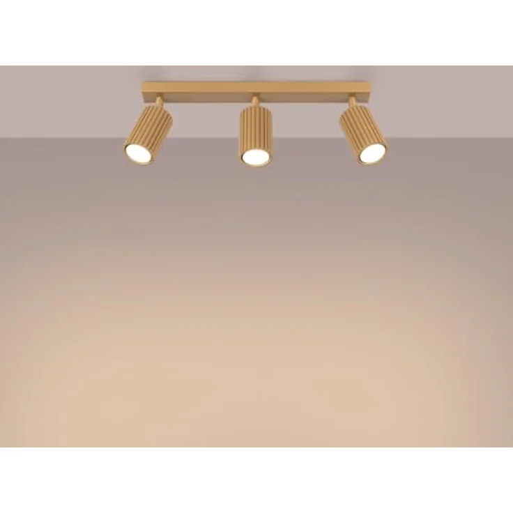 SOLLUX lighting Deckenlampe 3 Flammig Aluminium Karbon Gold, energieeffiziente Beleuchtung mit minimalistischem Design – Bild 3