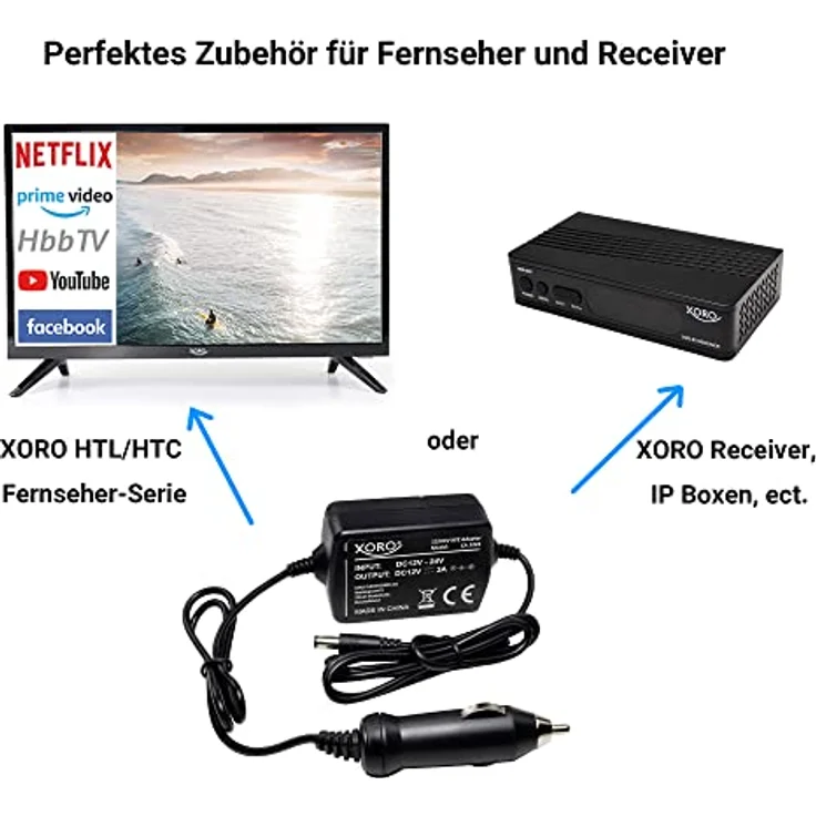 Xoro CA1224, Auto-Netzteil für Laptops, 12V und 24V Kompatibilität – Bild 4