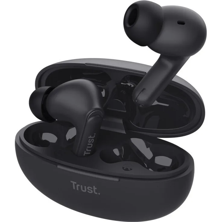 Trust Yavi Kopfhörer True Wireless Stereo (TWS) im Ohr Anrufe/Musik USB Typ-C Bluetooth Schwarz