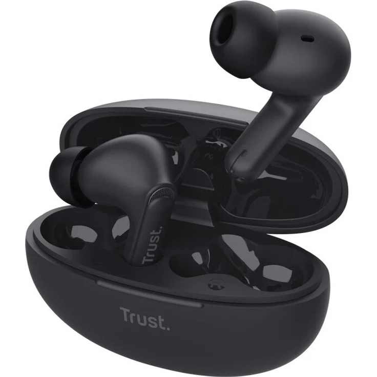 Trust Yavi Kopfhörer True Wireless Stereo (TWS) im Ohr Anrufe/Musik USB Typ-C Bluetooth Schwarz