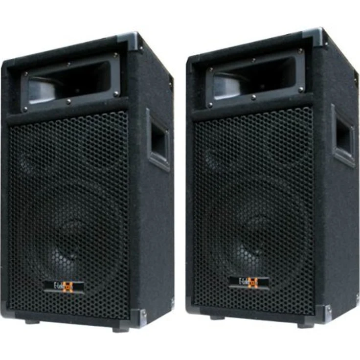 E-Lektron 2X 400W DJ Party Lautsprecher Boxen Paar - 8" Bass PW20, Schwarz – Bild 1