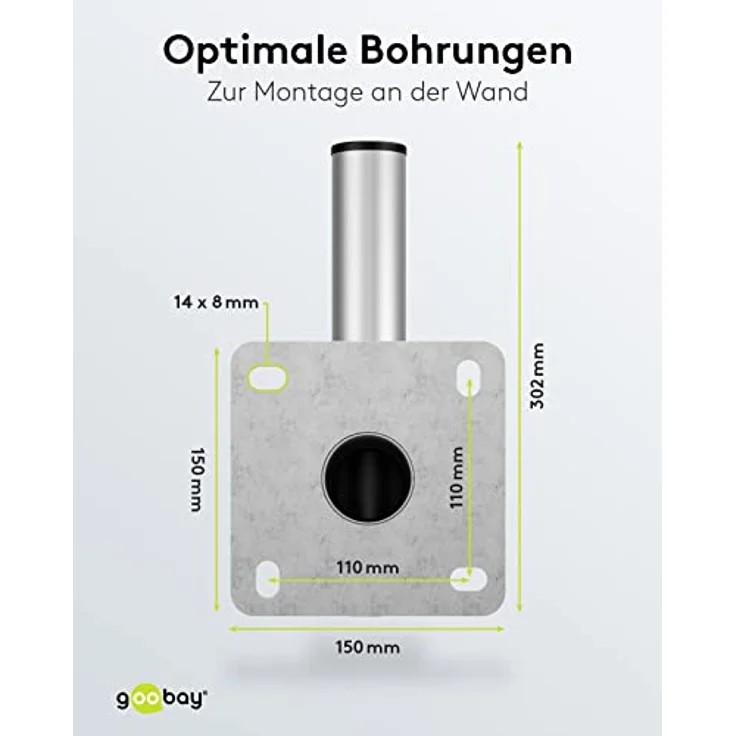 goobay Wandhalterung SAT Wandhalterung Alu 250mm – Bild 5