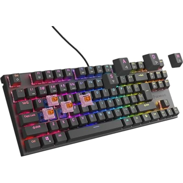 Genesis Gaming Tastatur Thor 303 TKL leise kabelgebunden schwarz (US) – Bild 3