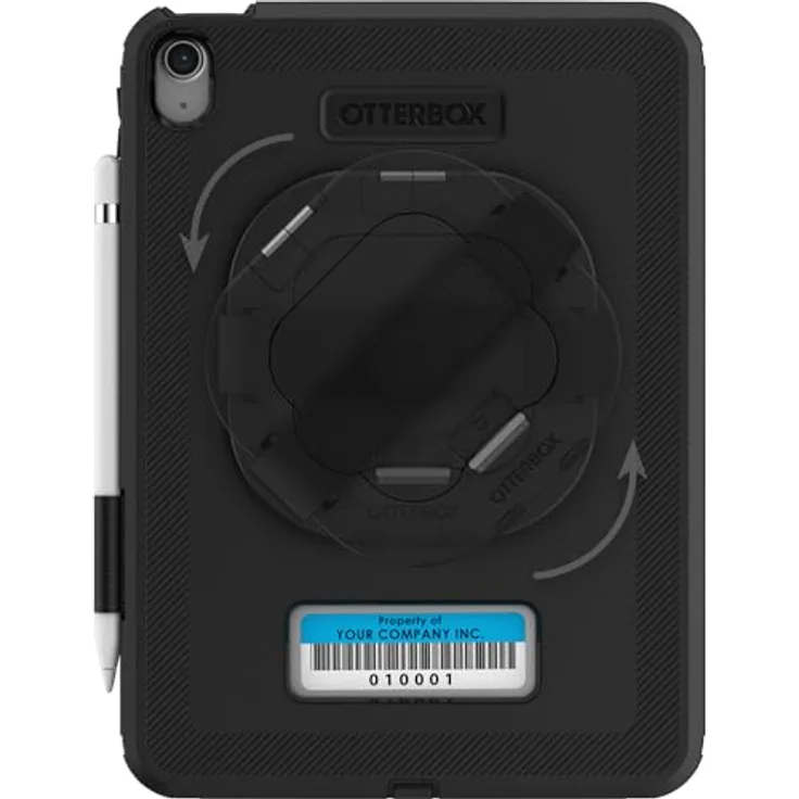 OtterBox Defender for Business mit Ständer/Handschlaufe für iPad 10. Generation (nur) V2 – Schwarz, robust und langlebig, Drop+ zertifiziert, Schirmständer inklusive