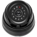 kwmobile Dummy Kamera für Deckenunterbau - mit LED Licht - Dome Überwachungskamera Attrappe - täuschend echte Fake Security Camera in Schwarz