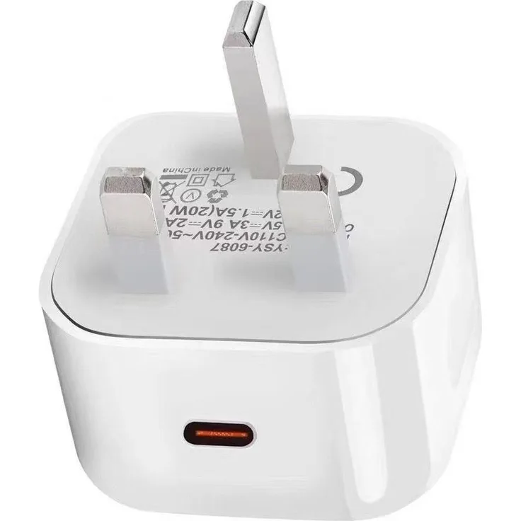 eSTUFF PD 20W Heimladegerät, 1x USB-C, UK-Stecker, Weiß, für Tablet und Smartphone
