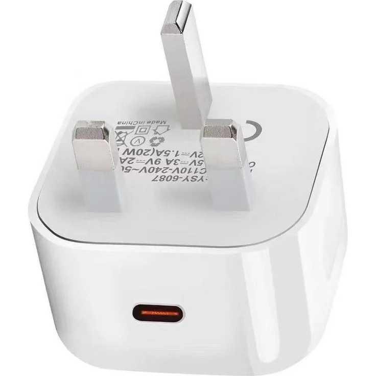 eSTUFF PD 20W Heimladegerät, 1x USB-C, UK-Stecker, Weiß, für Tablet und Smartphone