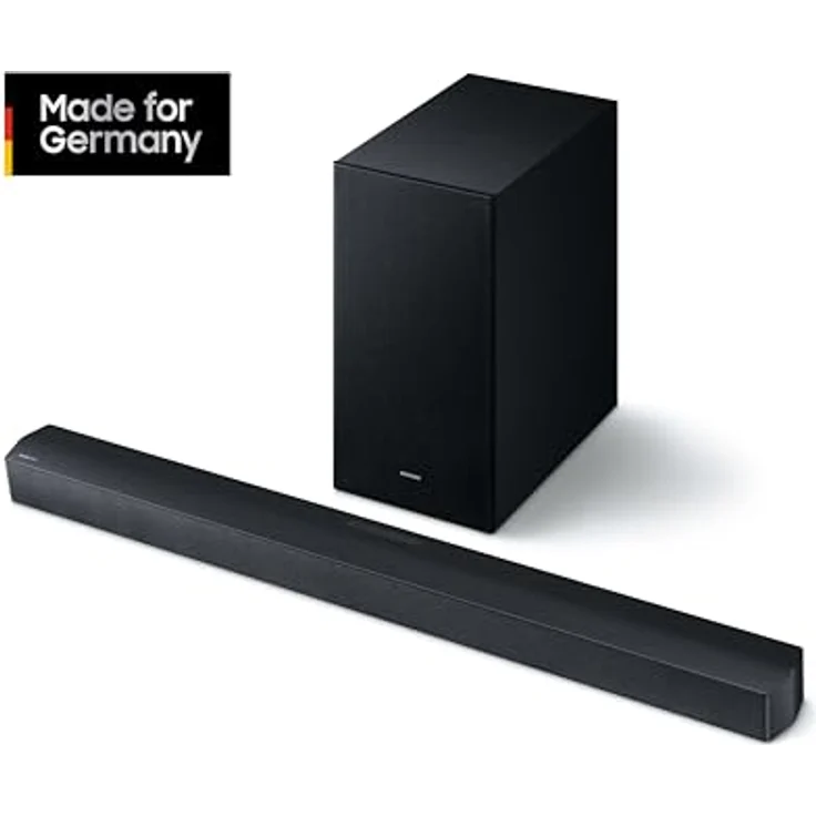 Samsung B-Series Soundbar HW-B460GF, 2.1-Kanal mit 300 W, kabellosem Subwoofer, Dolby Audio, DTS Virtual:X und Sprachverbesserung, Schwarz – Bild 2