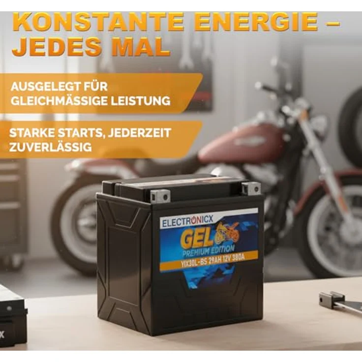 Electronicx Extreme Edition GEL Motorradbatterie 29Ah 12V – wartungsfrei, auslaufsicher, vibrationsfest für Motorrad, Roller, Quad und ATV – Bild 4