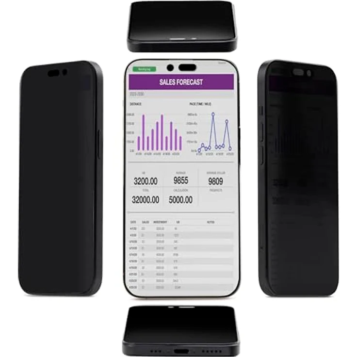 StarTech I16T1-PRIVACY-SCREEN, Displayschutzfolie für Apple iPhone 16, 4-Wege-Privatsphäre, schwarz, mit blauer Lichtreduzierung und blasenfreier Installation – Bild 4