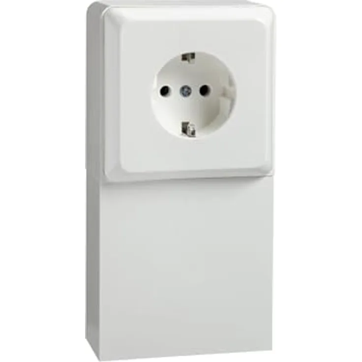 Elso 515104 RENOVIERUNG Steckdose 16A IP20 mit Schachtauslass, reinweiß