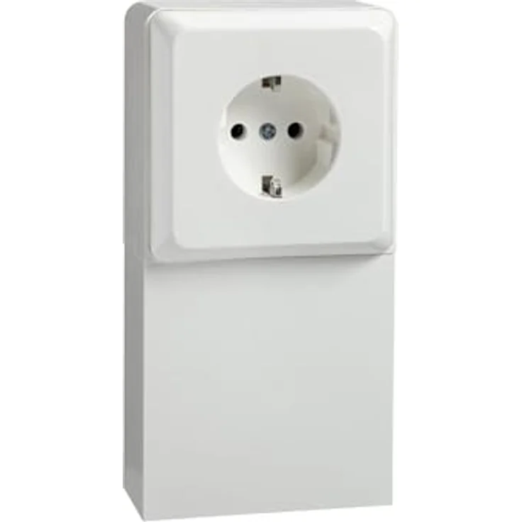 Elso 515104 RENOVIERUNG Steckdose 16A IP20 mit Schachtauslass, reinweiß – Bild 1