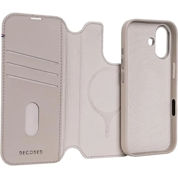 Decoded Leather Detachable Wallet für Apple iPhone 17, 2-in-1 Handyhülle aus handgefertigtem Vollnarbenleder, Beige, MagSafe-kompatibel mit Kartenfächern – Bild 6