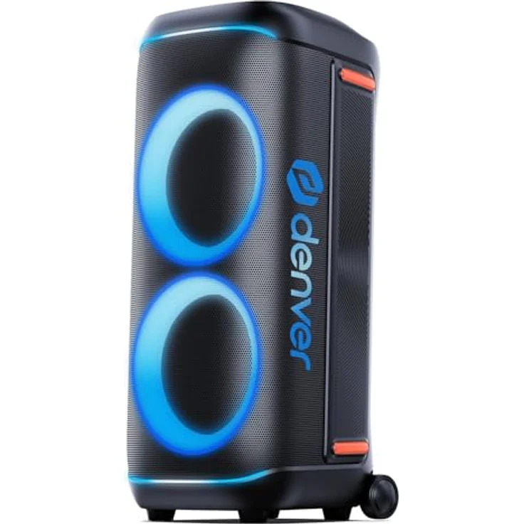 Denver BPS-470, Bluetooth Party Speaker mit 2 x 10" Woofers, 2000 W, spritzwassergeschützt, schwarz, neu – Bild 5