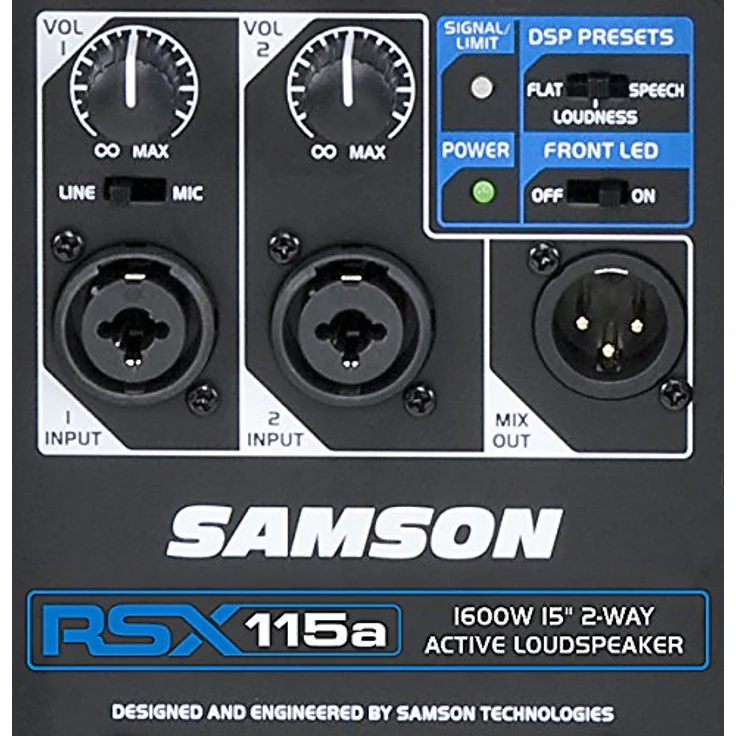 Samson RSX115 A, 2-Wege Aktivlautsprecher mit 1600 Watt Ausgangsleistung, Schwarz – Bild 3