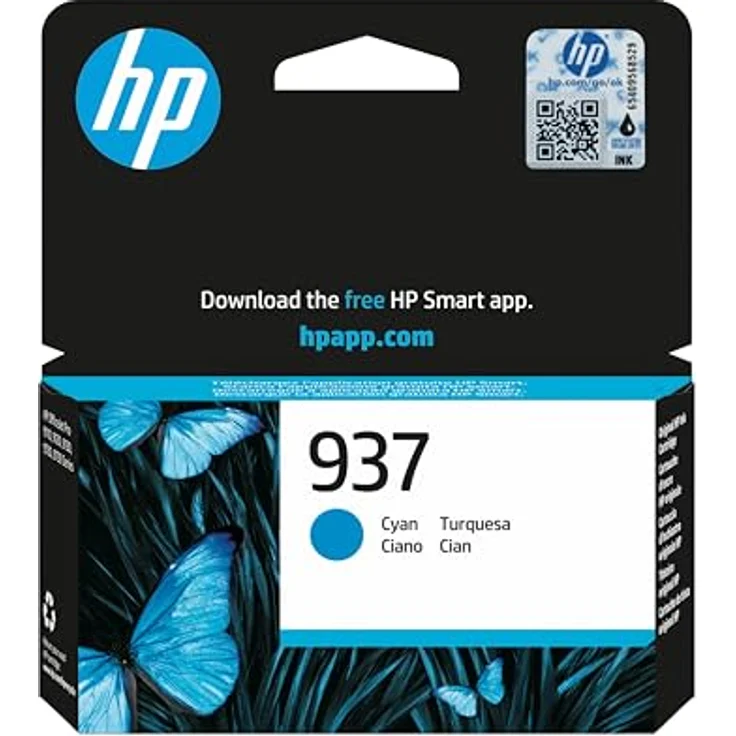 HP 937 (4S6W2NE) cyan Druckerpatrone, originale Druckerpatrone für bis zu 800 Seiten, kompatibel mit Instant Ink – Bild 1