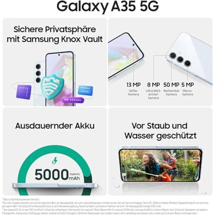 Samsung Galaxy A35 5G Enterprise Edition, 6 GB RAM/ 128 GB, 3 Jahre Herstellergarantie – Bild 4