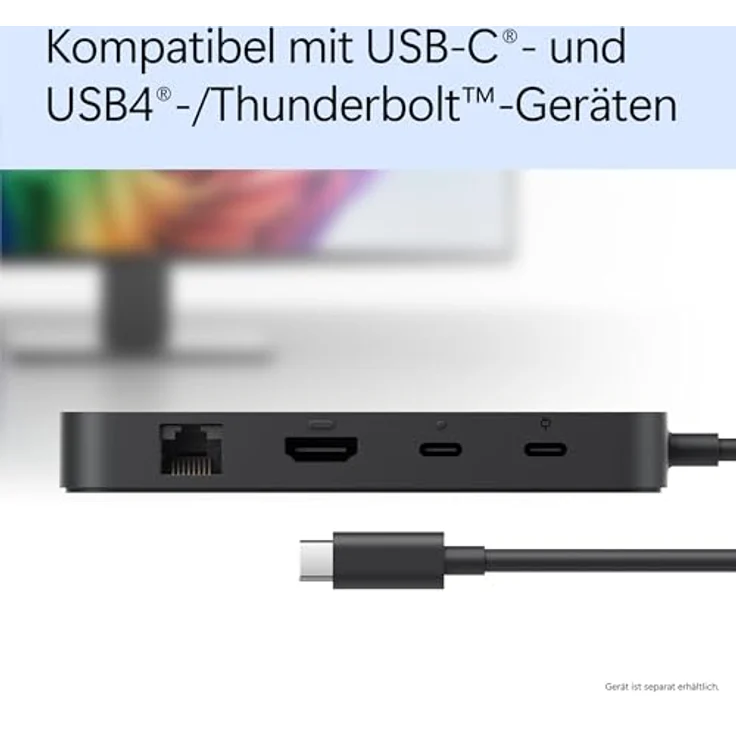 Microsoft Surface USB4 Dock - USB4 - 100 W - 1000 Mbit/s - Schwarz - 60 Hz – Bild 4